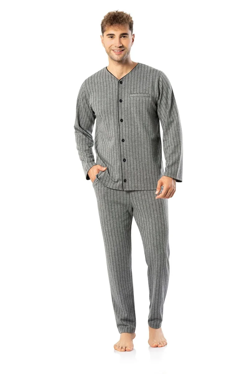 Conjunto de pijama para hombre — uso invernal 2023-5 · Gris